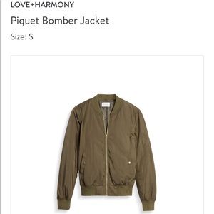 Love + Harmony Piquet Bomber Jacket